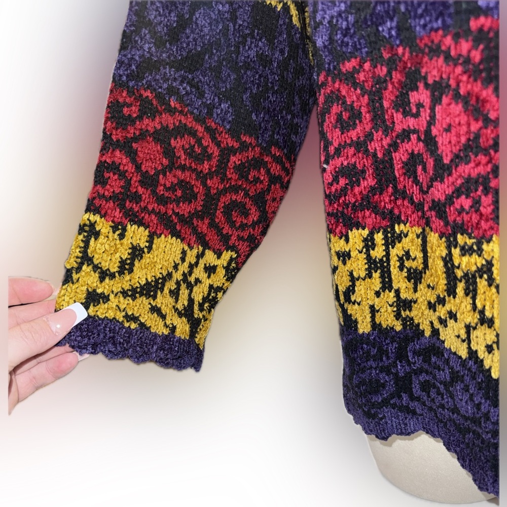 Vintage Liz&Co Multi‎ Color Geometric Pattern Sweater Gilmore Girls Vibes - Picture 5 of 5